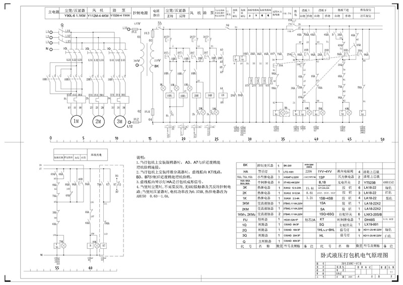 1 機(jī)器外形圖Outlook of the machine       2 地腳設(shè)計圖Ground Mounting Instruction       3 液壓原理圖Hydraulic Principle Figure       4 電氣原理圖Electricity Principle Figure       5 電氣連線圖Electrics Connection Figure       6 液壓油管聯(lián)接示意圖Hydraulic Oil Pipes Connection Figure       7 壓棉小車調(diào)整示意圖Cotton Press Cart Adjustment Figure       8 液壓元件安裝示意圖Hydraulic Components Set-up Figure